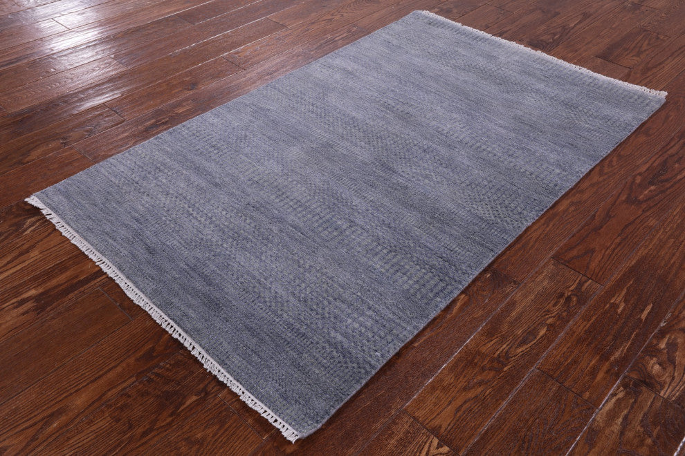 3' 1" X 5' 1" Savannah Grass Handmade Wool and Silk Rug Q11542