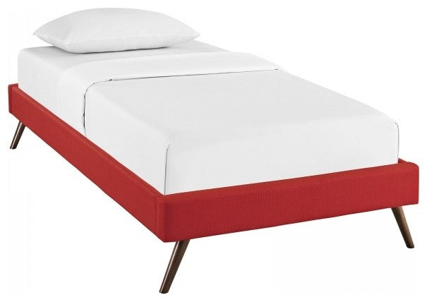Modway Bedroom Helen Twin Fabric Bed Frame With Round Splayed Legs