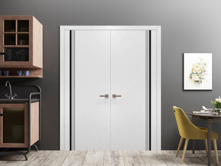 Slab Barn Door Panel 24 x 80 | Planum 0011 White Silk with  | Sturdy Finished