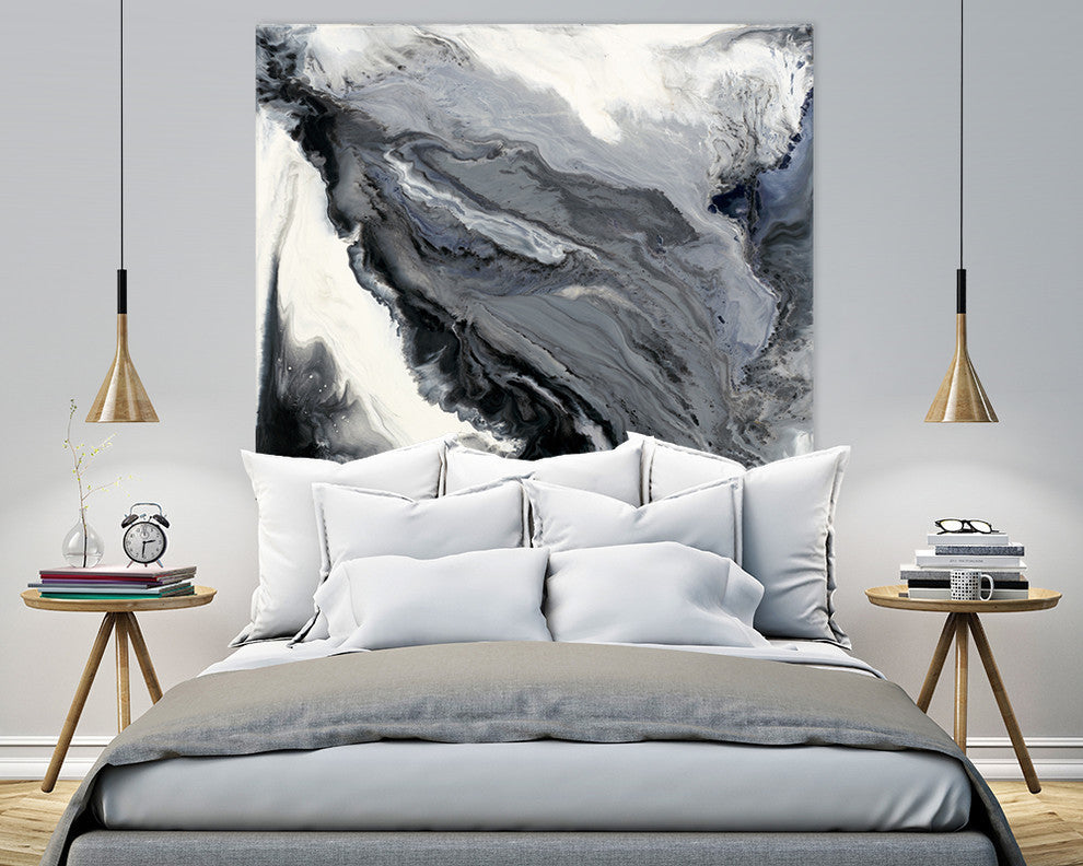 Approaching Fine Art Giant Canvas Print, Gray, White, 54"X54"