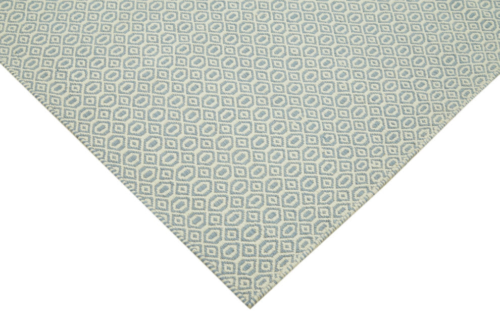 Rug N Carpet - Handmade Modern Design 8' 0'' x 10' 0'' Wool Flatweave Kilim Rug