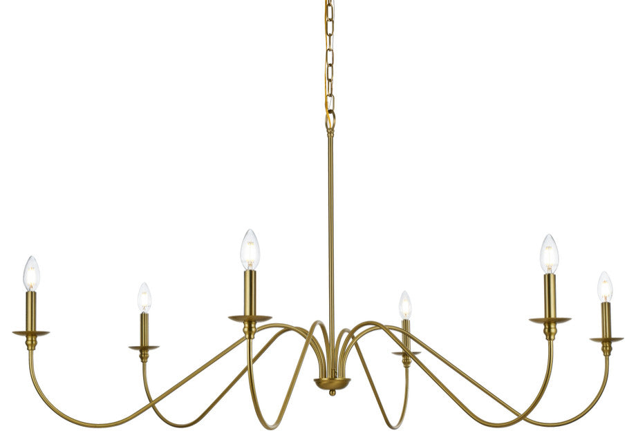 Living District Rohan 54" Chandelier in Satin Gold