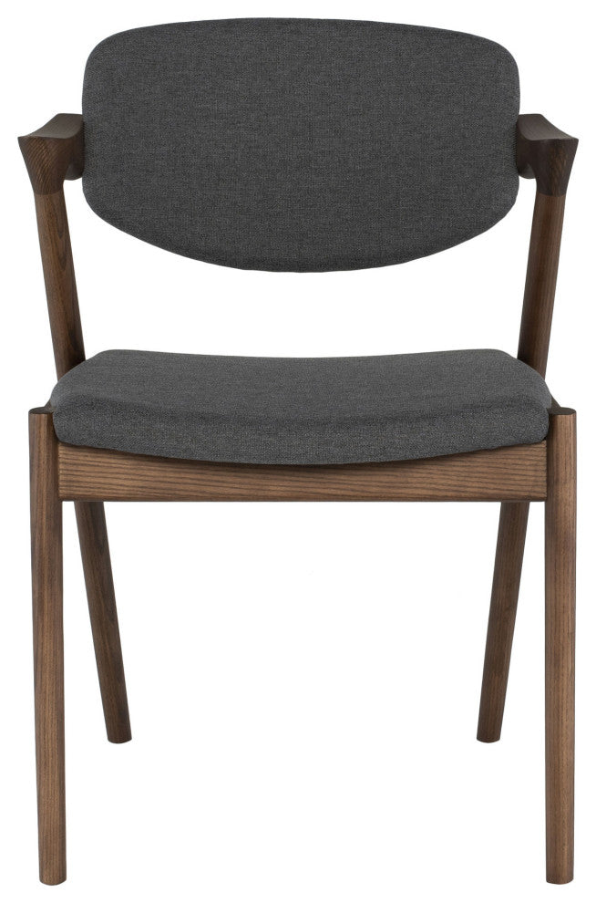 Kalli Dining Chair in Grey Upholstery and Walnut