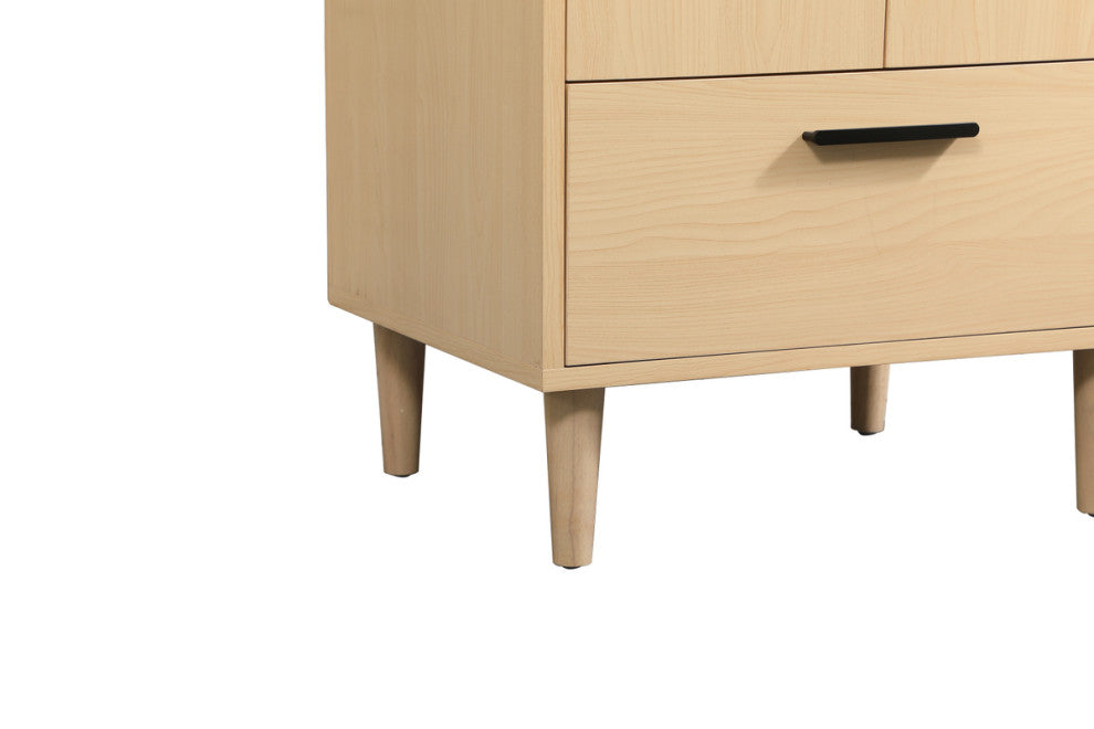Home Living Modern Natural Oak-Light Bathroom Vanity, Maple, 30"