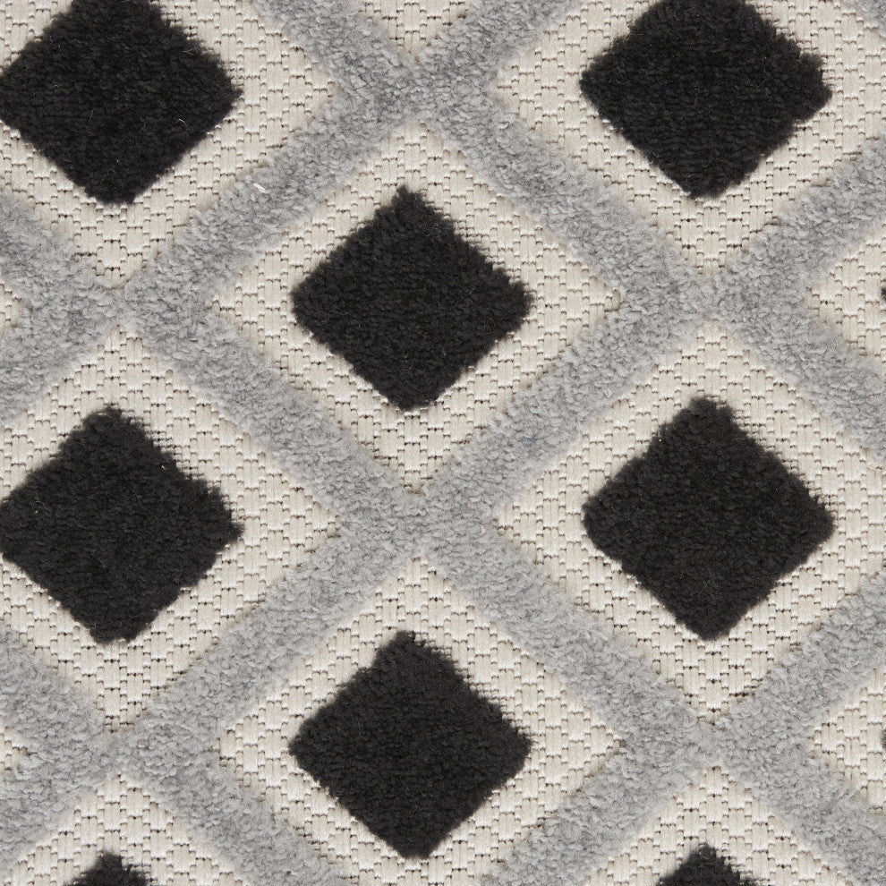6 x 9 Black White Gray Indoor Outdoor Area Rug