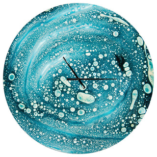 Precious Blue Fabulous Pattern Large Modern Wall Clock, 36x36