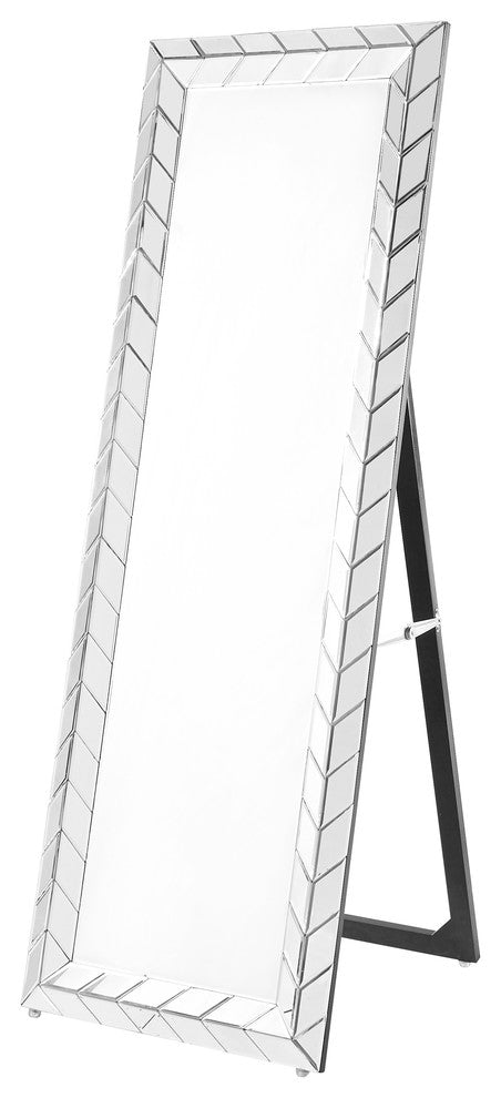 Sparkle 63" Contemporary Standing Full Length Mirror, Clear