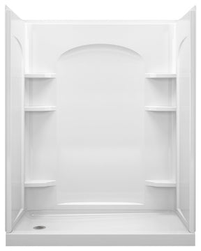 Sterling Alcove 60"x30"x75.25" Vikrell Left Shower Kit, White