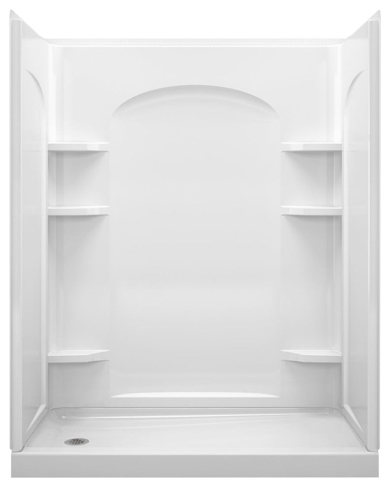 Sterling Alcove 60"x30"x75.25" Vikrell Left Shower Kit, White