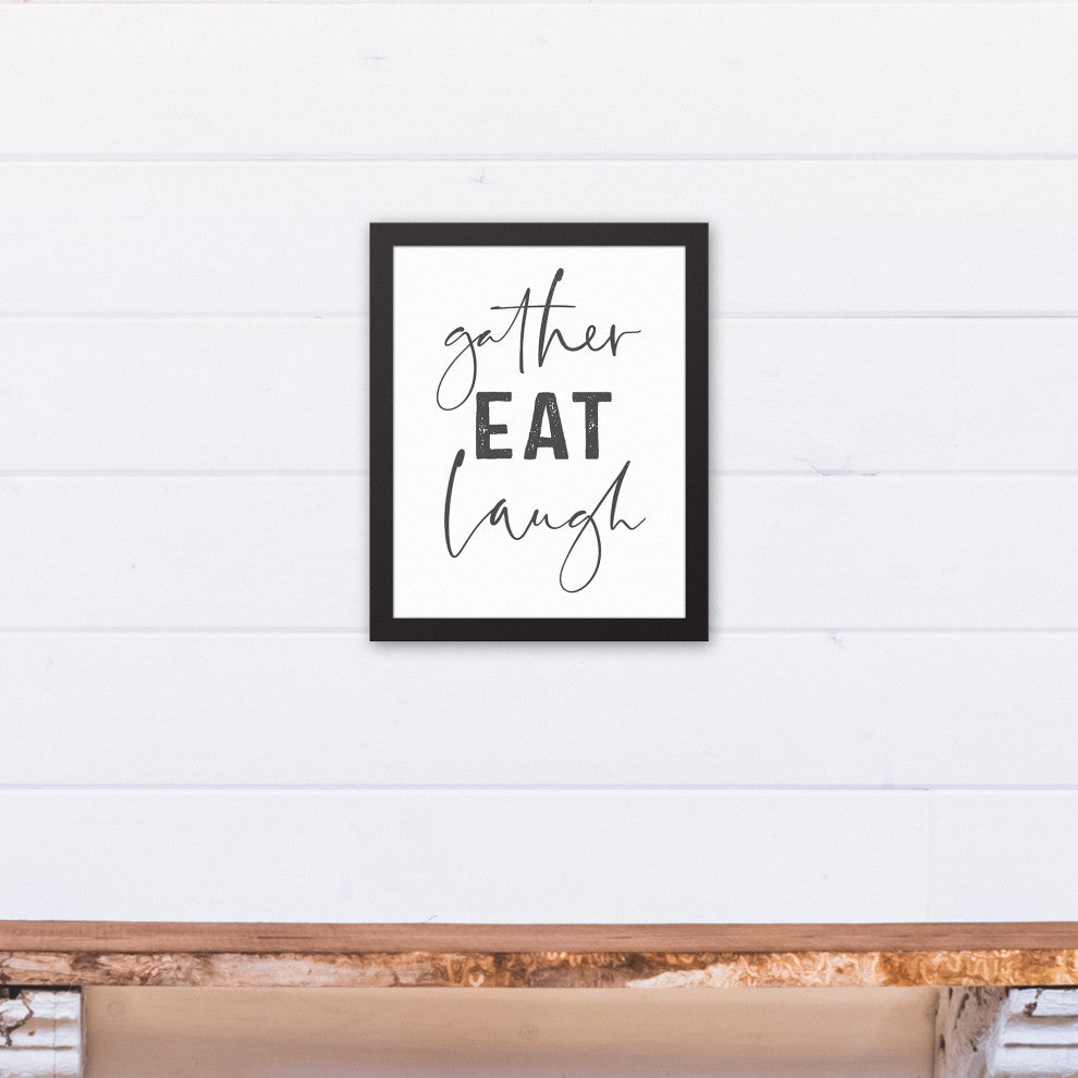 Gather Laugh 11x14 Black Framed Canvas
