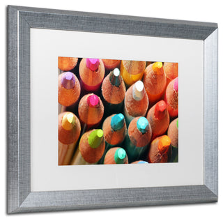 Jason Shaffer 'Pencils' Matted Framed Art, Silver Frame, White Mat, 20x16