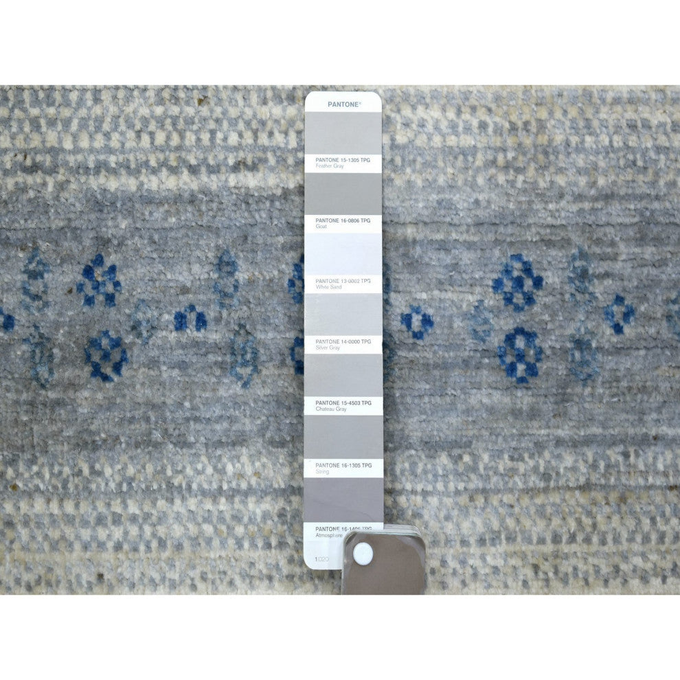 Gray Afghan Kashkuli Gabbeh Animal Figurines Hand Knotted Wool Rug 4'0" x 5'9"