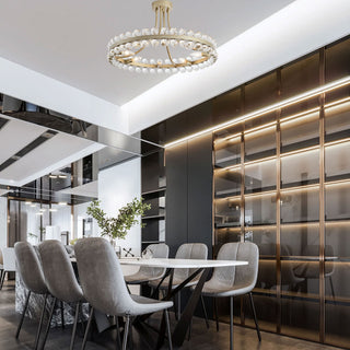 Cervine 8-Light Wagon Wheel Crystal Semi-Flush Mount, Brushed Champagne Silver