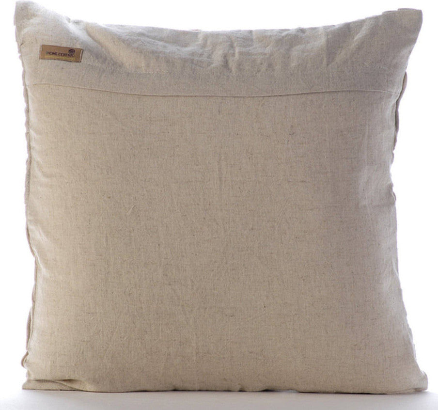 Beige Throw Pillow Covers 16"x16" Cotton, Jute Trellis