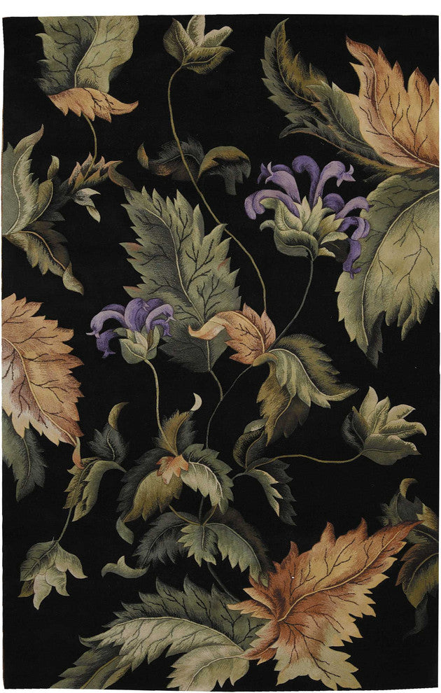 NOURISON TROPICS BLACK AREA RUG