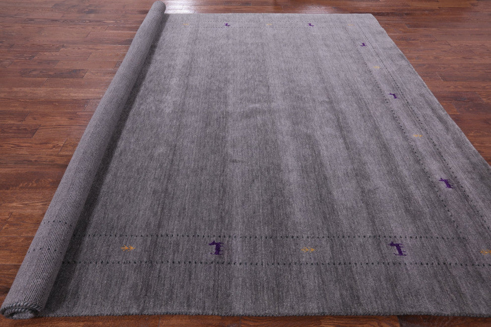 9' Square Hand-Knotted Persian Gabbeh Rug Q4357