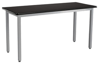 NPS Steel Fixed Height Science Lab Table, 24 X 48 X 30, HPL Top, Grey