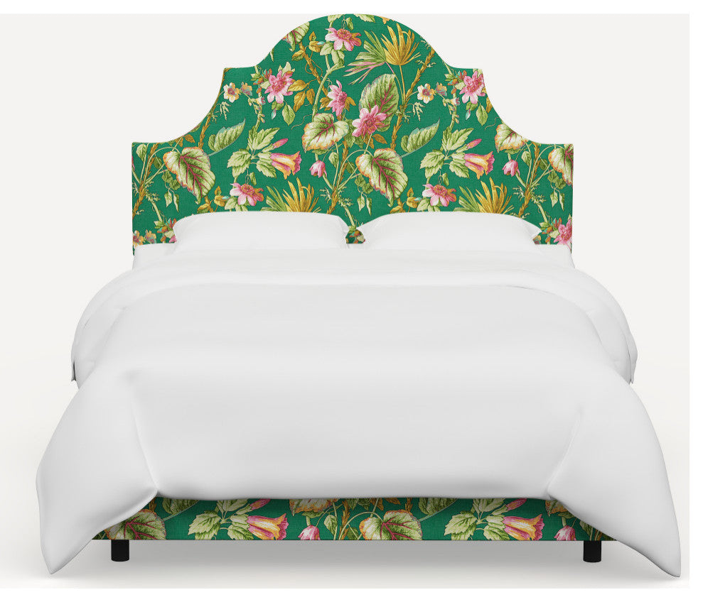 Red from Scalamandre King Geneva Bed, Tropical Flora Green