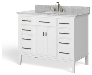 Fairmont Bathroom Vanity, Single Sink, 42", White, Freestanding