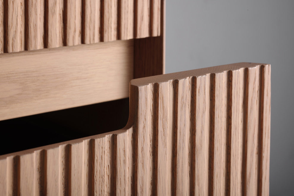 Fiore Wall Mount Modern Bathroom Vanity, Oakwood, 48", Double Sink