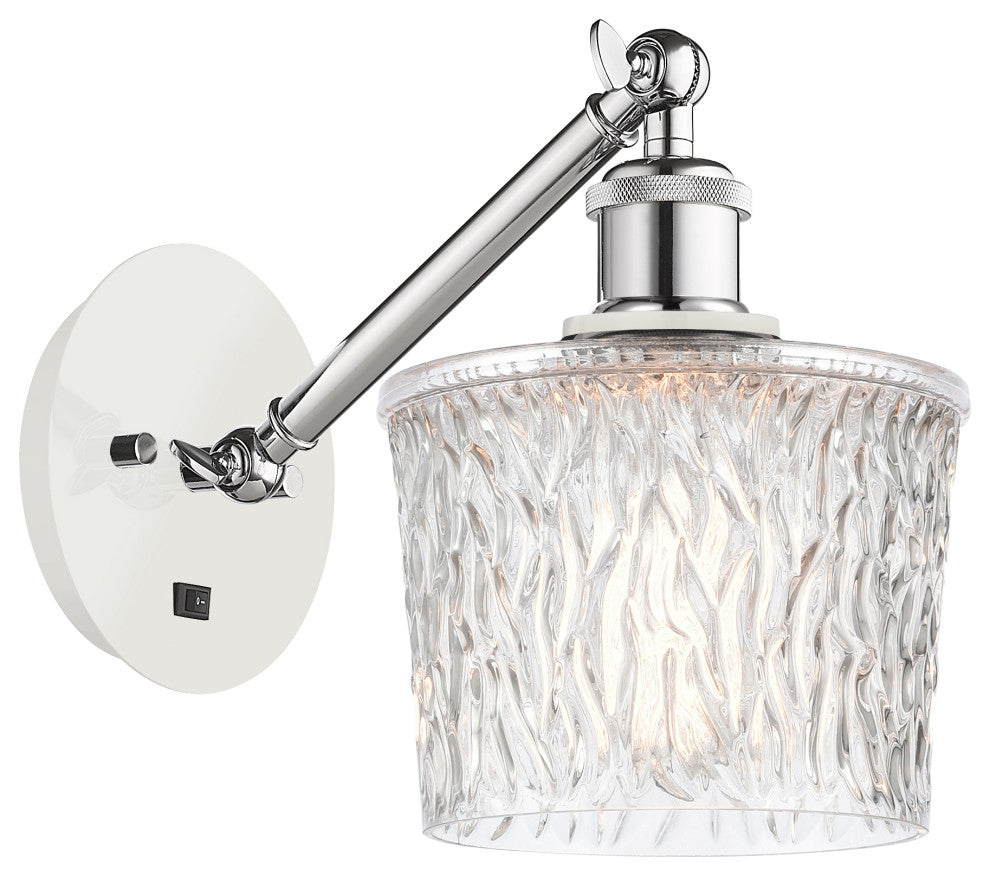 Innovations 317-1W-WPC-G402 1-Light Sconce, White and Polished Chrome