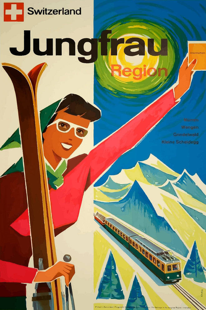 "Jungfrau Region" Painting Print on Wrapped Canvas, 16"x24"