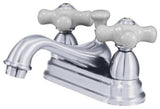 Restoration Two Handle 4" Centerset Lavatory Faucet with Brass Pop-up