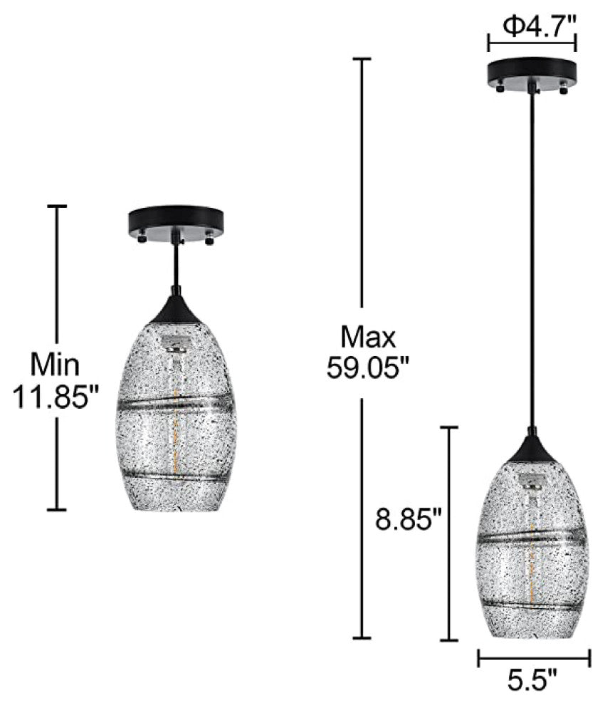 Grey smoke island fixtures hanging 1Light sloped Modern mini pendant lights