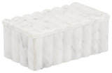 Marble, 7X3" Ridged Box, White