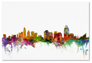 "Cincinnati, Ohio Skyline" Canvas Art by Michael Tompsett