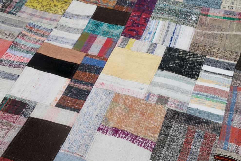 Rug N Carpet - Handmade Oriental 8' 1'' x 10' 1'' Vintage Patchwork Kilim Rug