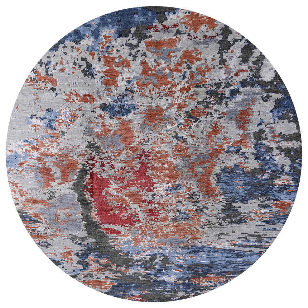 Ahgly Company Indoor Round Mid-Century Modern Area Rugs, 6' Round