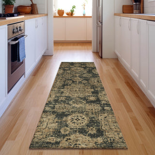 Premium Machine Washable Mayfield AMF634 Charcoal 2'3" x 7'6" Runner Rug