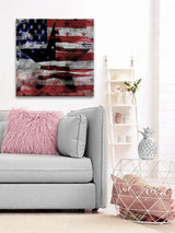 "Patriotic Emblem" Print on Canvas, 24"x24"