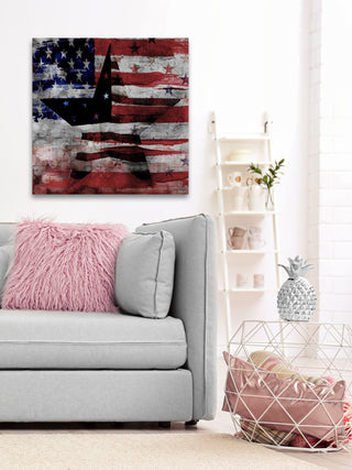 "Patriotic Emblem" Print on Canvas, 24"x24"