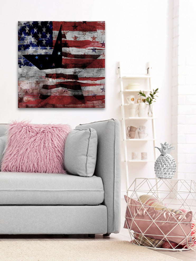 "Patriotic Emblem" Print on Canvas, 24"x24"