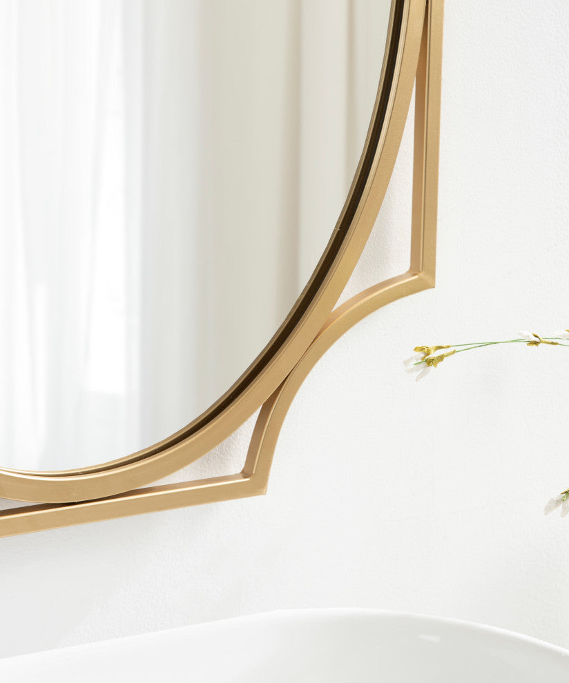 Rateau Scalloped Wall Mirror, Gold, 20"x30"