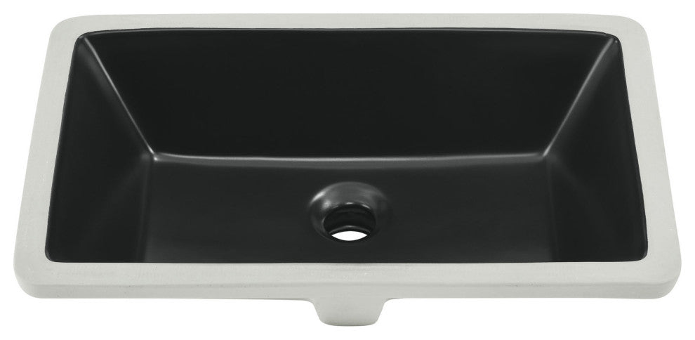 Voltaire 21" Rectangle Undermount Bathroom Sink, Matte Black