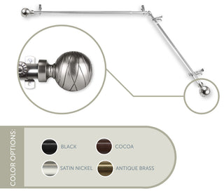Arman Corner Window Curtain Rod, Satin Nickel, 28"-48"