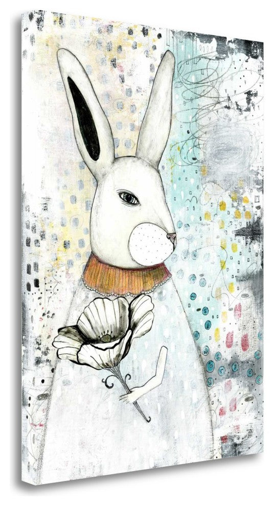 "The Rabbit And The Flower" By Sarah Ogren, Giclee Print on Gallery Wrap Canvas