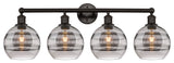 Edison-Rochester 4-Light 35" Bath Vanity Light, Oil Rubbed Bronze, Light Smoke