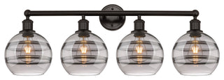 Edison-Rochester 4-Light 35" Bath Vanity Light, Oil Rubbed Bronze, Light Smoke