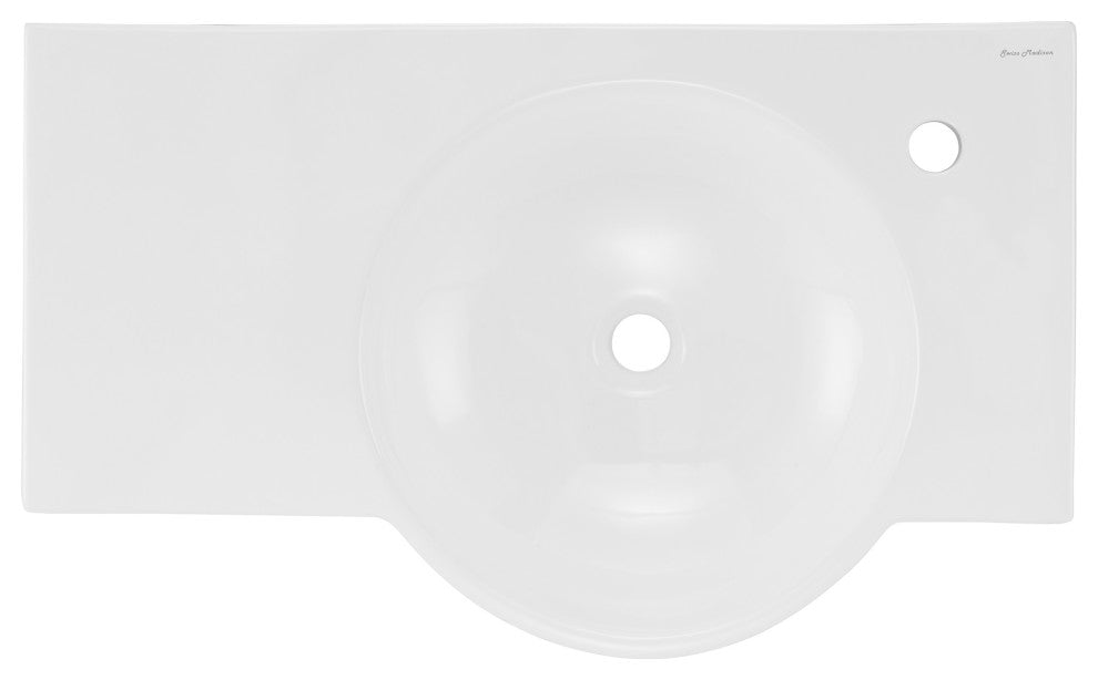 Chateau 30" Right Side Faucet Wall-Mount Bathroom Sink, Right-Side Faucet