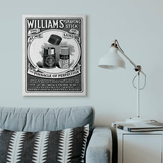 Shaving Advertisement Vintage Black And White Design, 30"x40"
