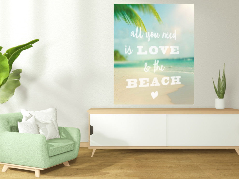 20" Love & the Beach 2 Giclee Wrap Canvas Wall Art