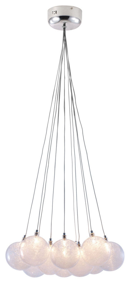 Pendant Ceiling Light Fixture, Glass, Steel Metal, Clear, Kitchen LoungeLobby