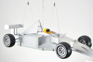 Silver Race Car Driver Light With Frosted Glass