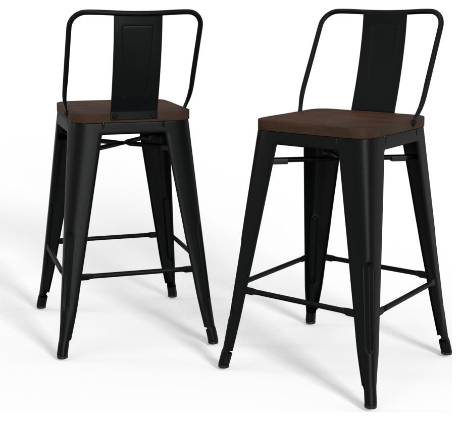 Rayne 24 inch Metal / Wood Counter Height Stool (Set of 4)