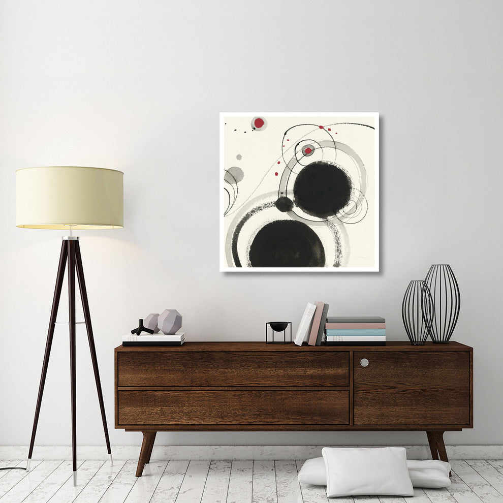 "Planetary III with Red" Digital Paper Print by Shirley Novak, 38"x38"