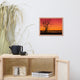 Burning Skies Rural Landscape Framed Photo Paper Wall Art Print, Red Oak, 12" X 16"